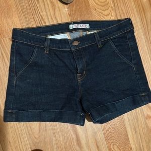J Brand Dark Wash Denim Cuffed Shorts 28